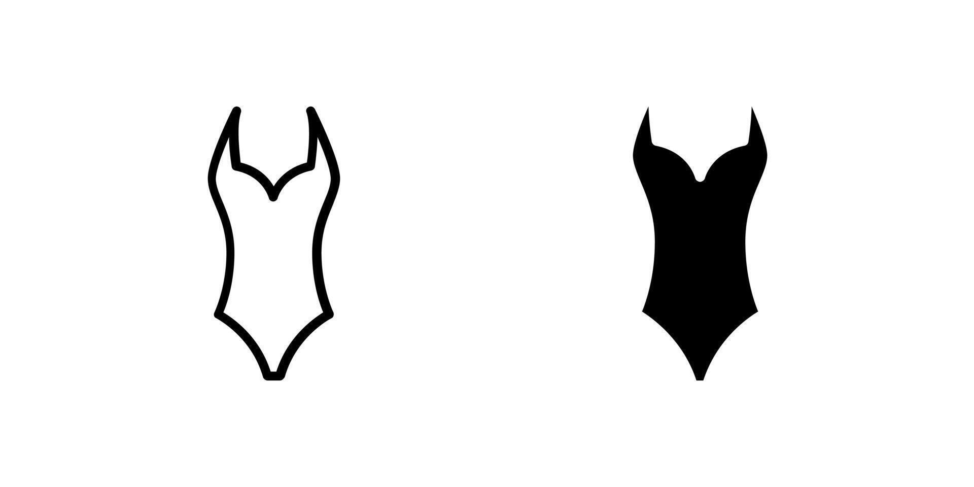 Swimsuit icon set. Suitable for e-commerce websites, fashion apps, and online shopping platforms. Symbol of swimwear, beach, style, and garment. vector
