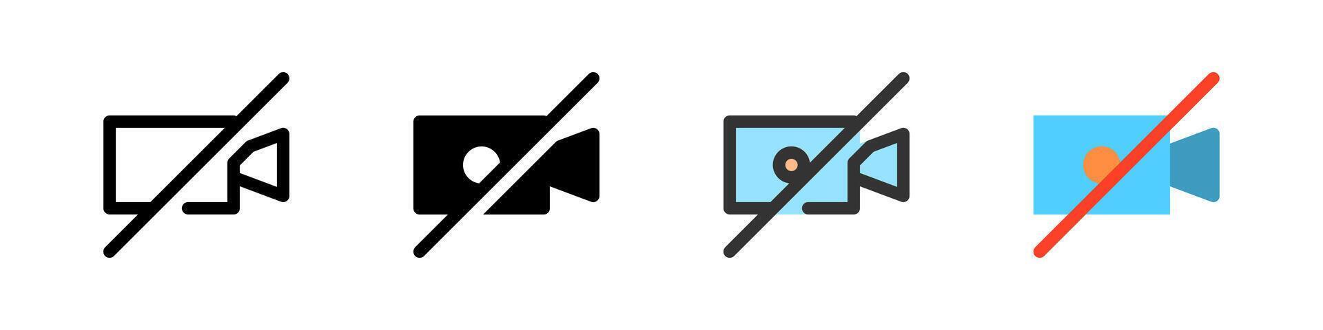 Icon set for disabled. Ideal for media apps or privacy settings. vector