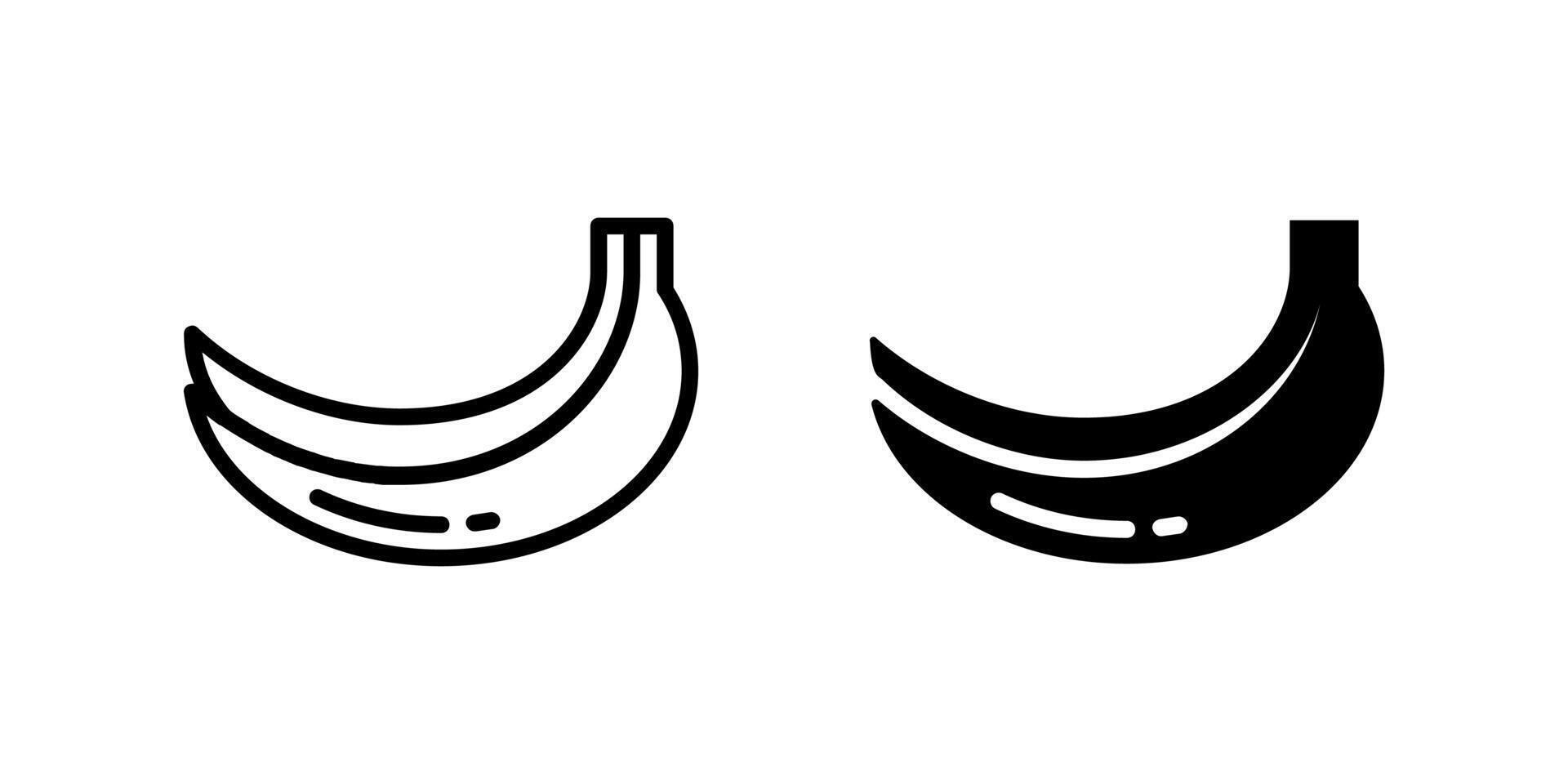 Banana icons, versatile for representing healthy snacks, tropical fruits, energy food, and smoothie recipes. vector