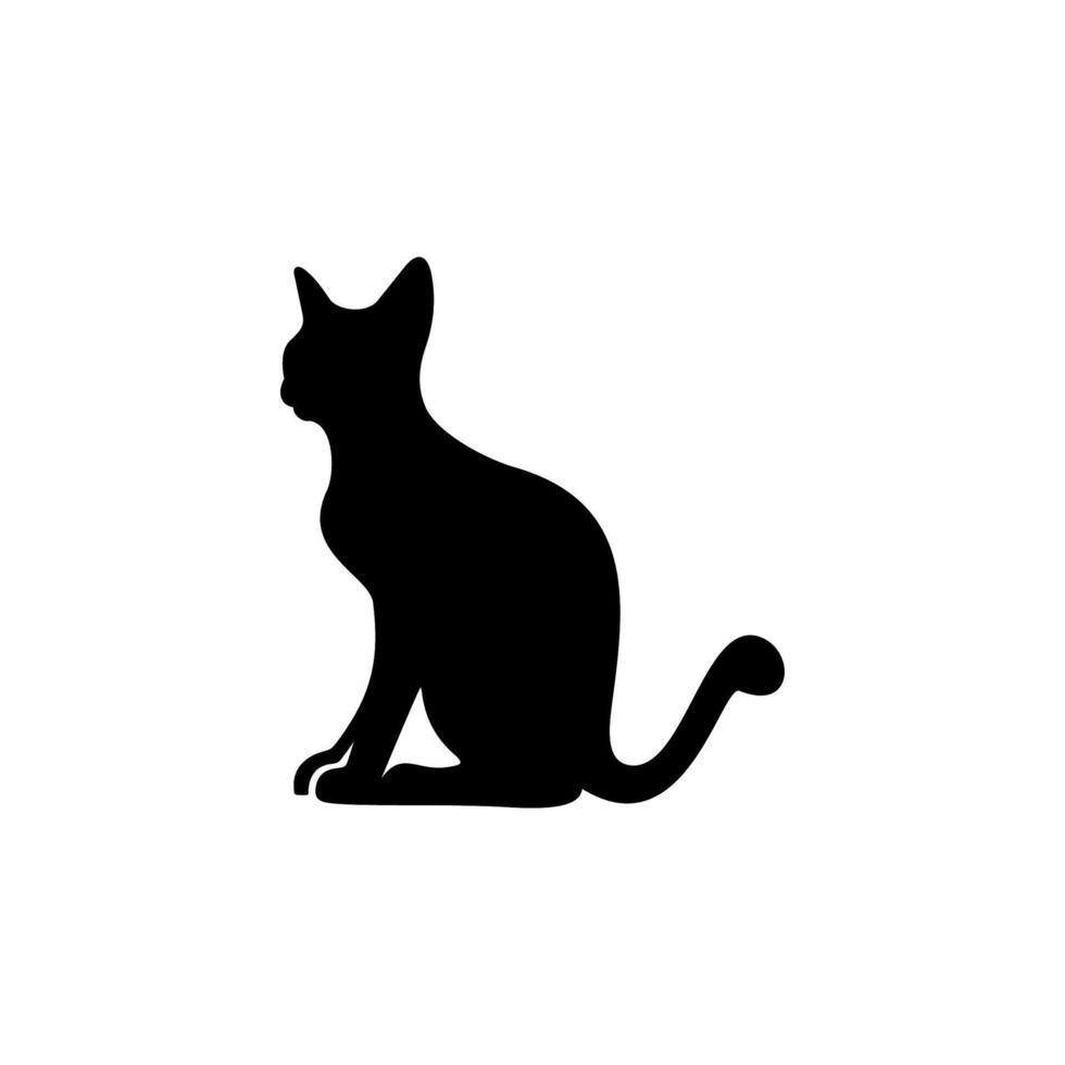 silhouette of a cat sitting vector