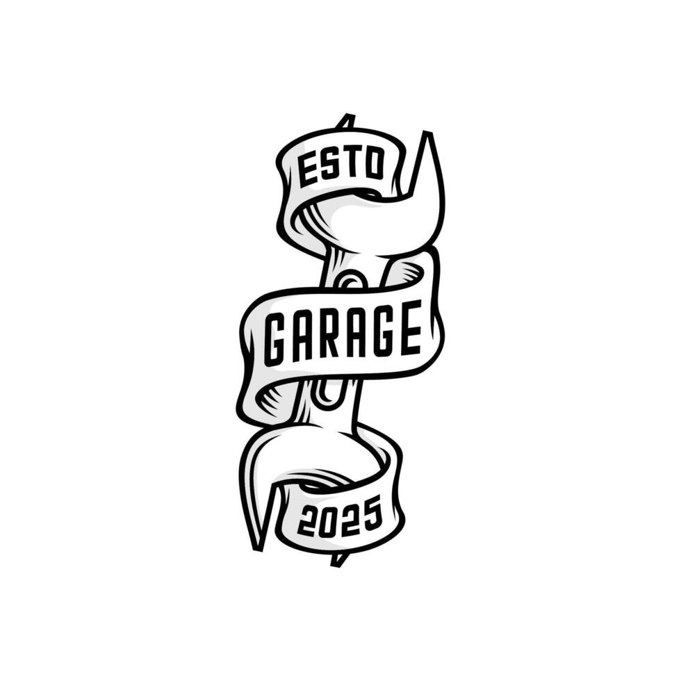 wrench design wrapped in white ribbon vector