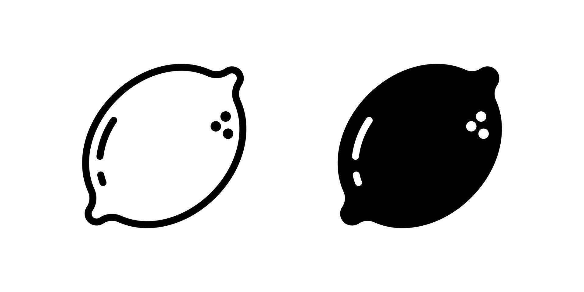 Icons featuring both whole and sliced lemons, versatile for representing fresh citrus, cooking, and healthy drinks. vector