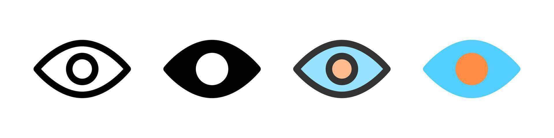 Icon set for view. Ideal for apps, visibility settings, or display UI. vector