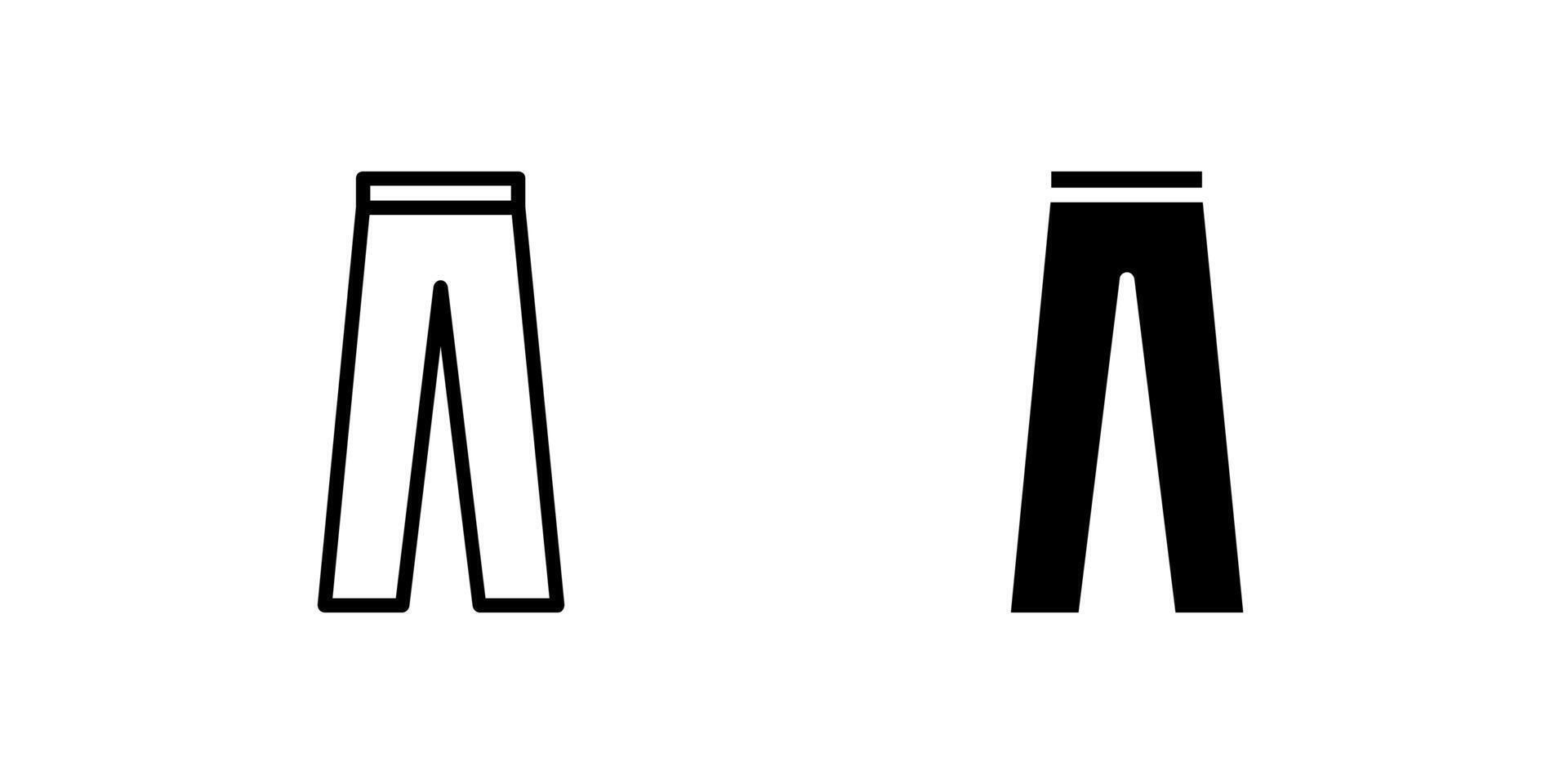 Pant icon set. Suitable for e-commerce websites, fashion apps, and online shopping platforms. Symbol of casual, fashion, style, and trouser. vector