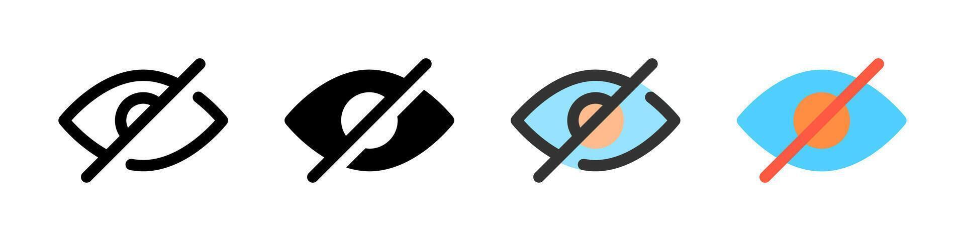 Icon set for hidden. Perfect for privacy apps or security features. vector