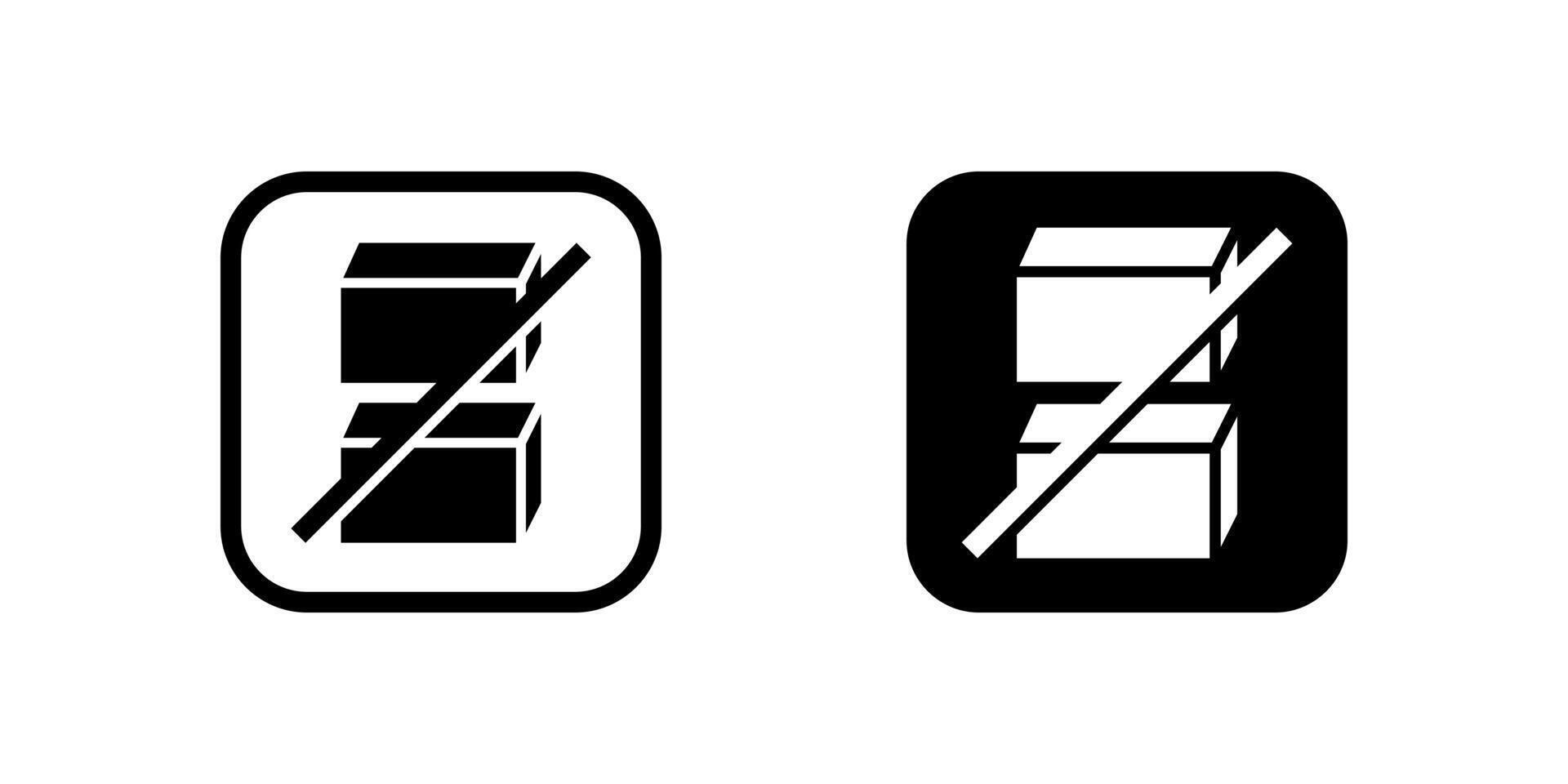 Standard do not stack symbol icons, vital for packaging and logistics to prevent damage to delicate or unstable goods during storage and transport. vector