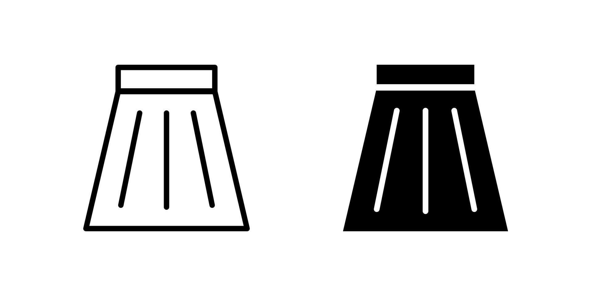 Skirt icon set. Suitable for e-commerce websites, fashion apps, and online shopping platforms. Symbol of women, fashion, style, and garment. vector