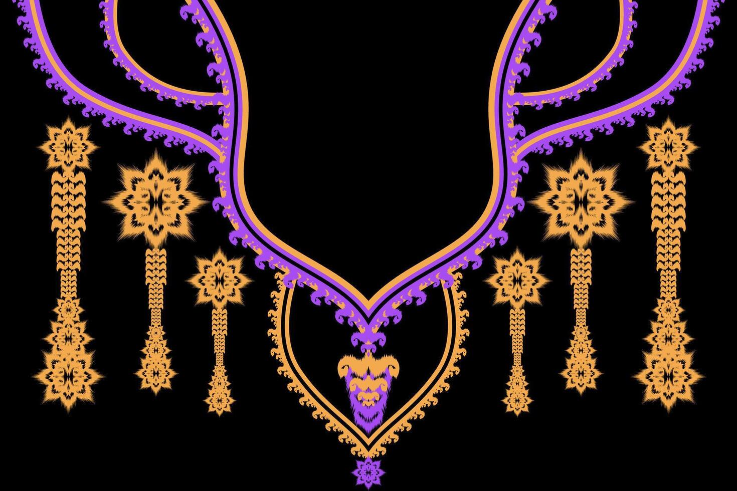 Native pattern design using Thai patterns to decorate the collar vector
