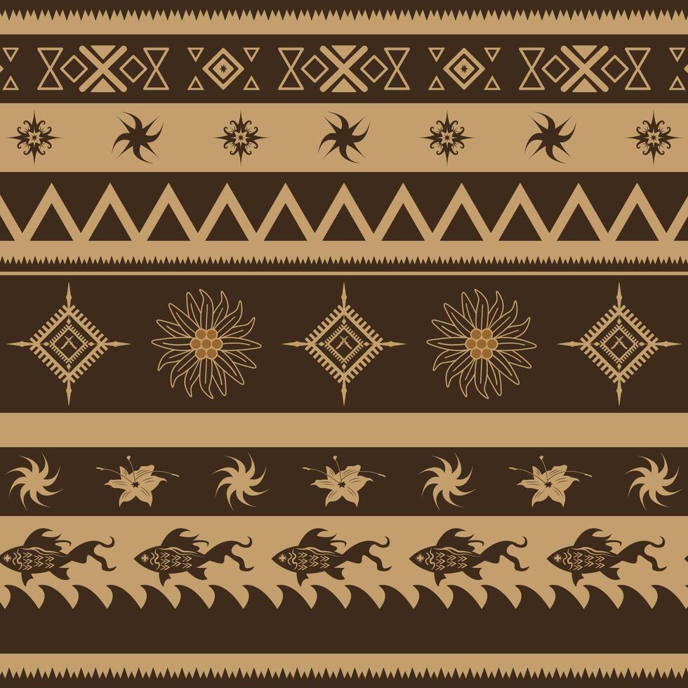 unique traditional custom made tribal pattern ethnic ornaments art pattern wallpaper brown background suitable for textile fabric print vector