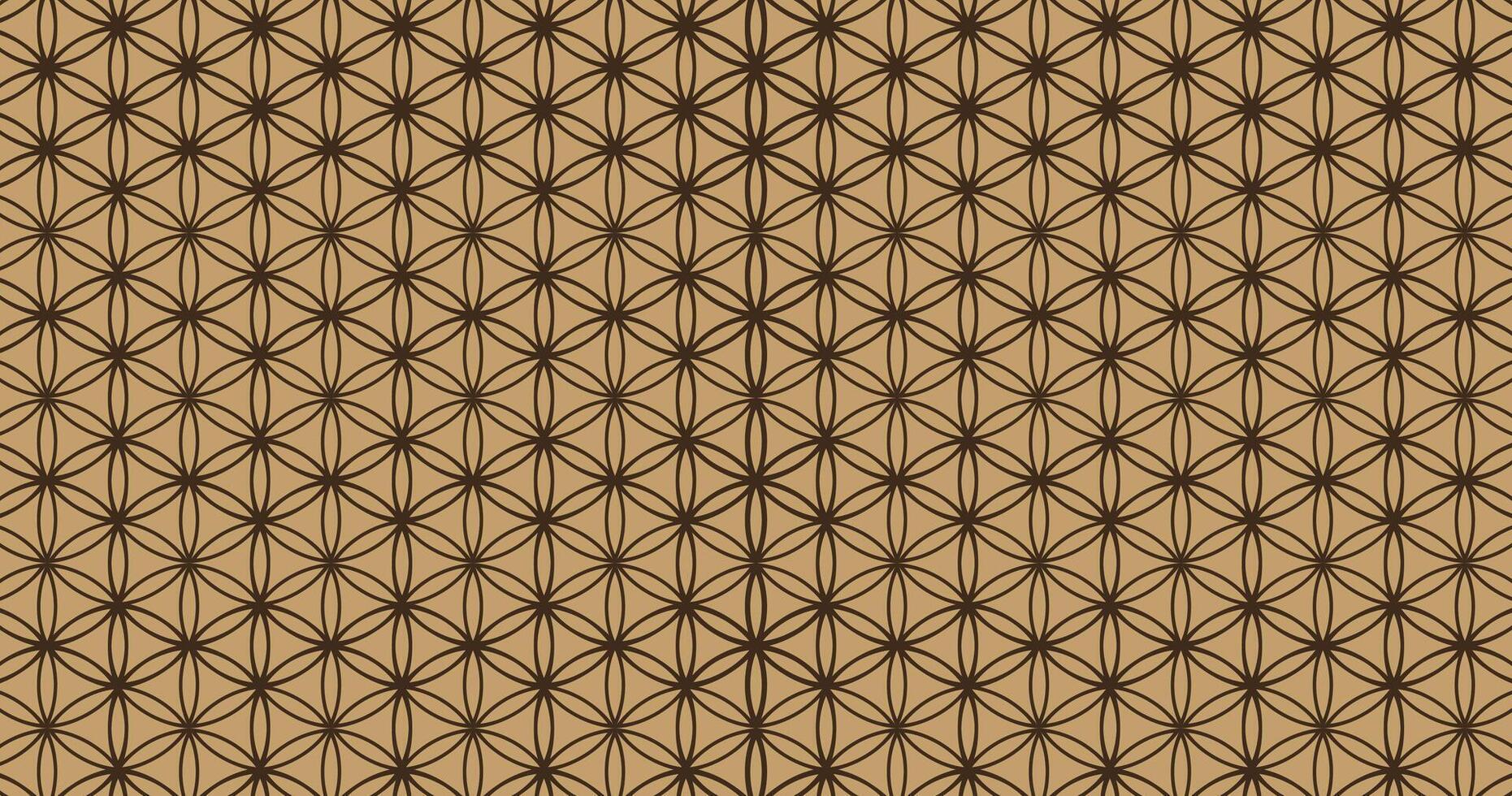 traditional flower of life geometric tribal carpet pattern brown cream background suitable for textile print vector
