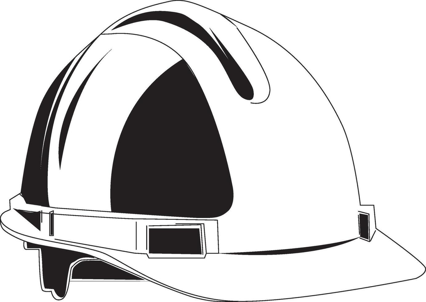 Engineer Helmet Illustration in line art style vector
