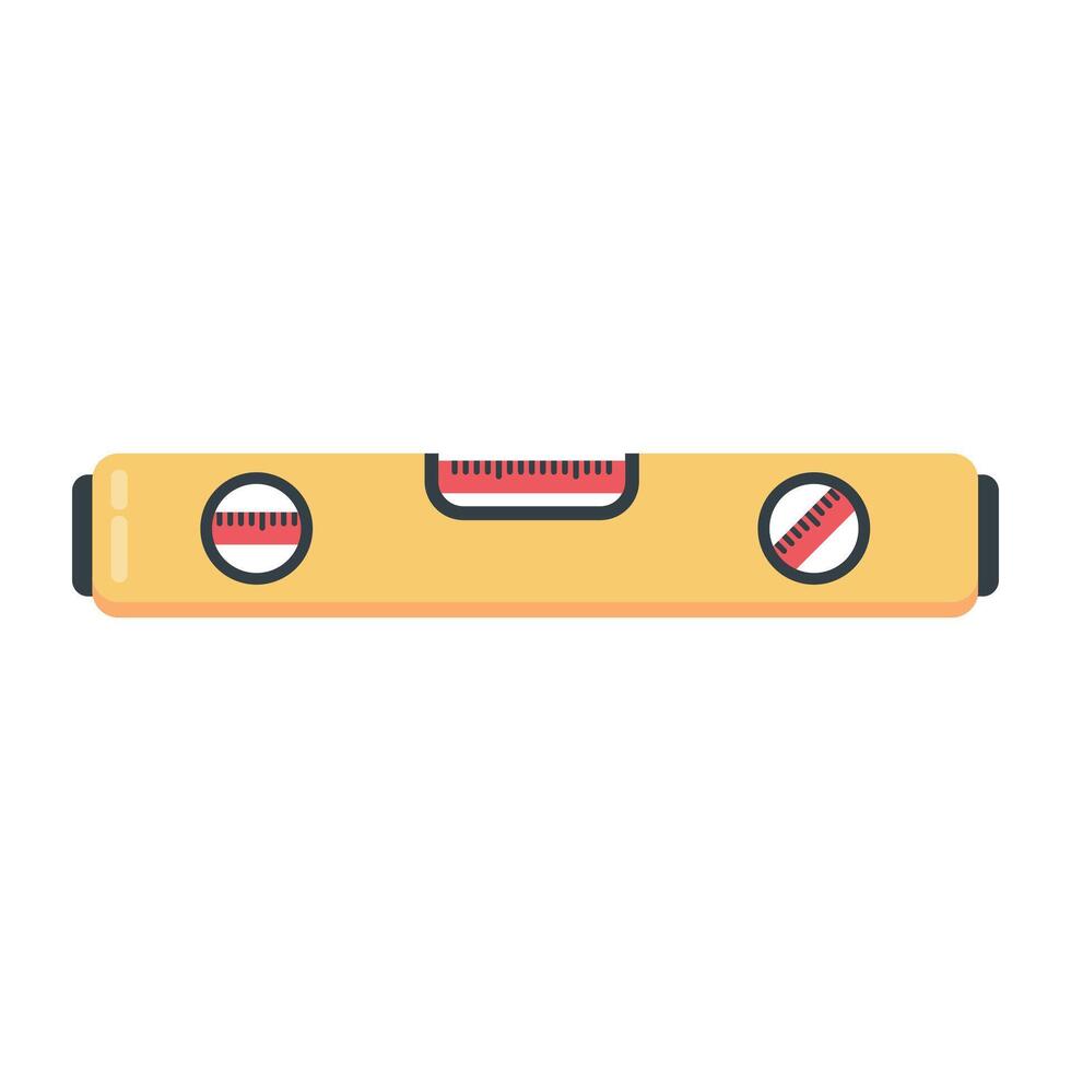 Flat of a spirit level tool used to ensure horizontal alignment in construction. vector