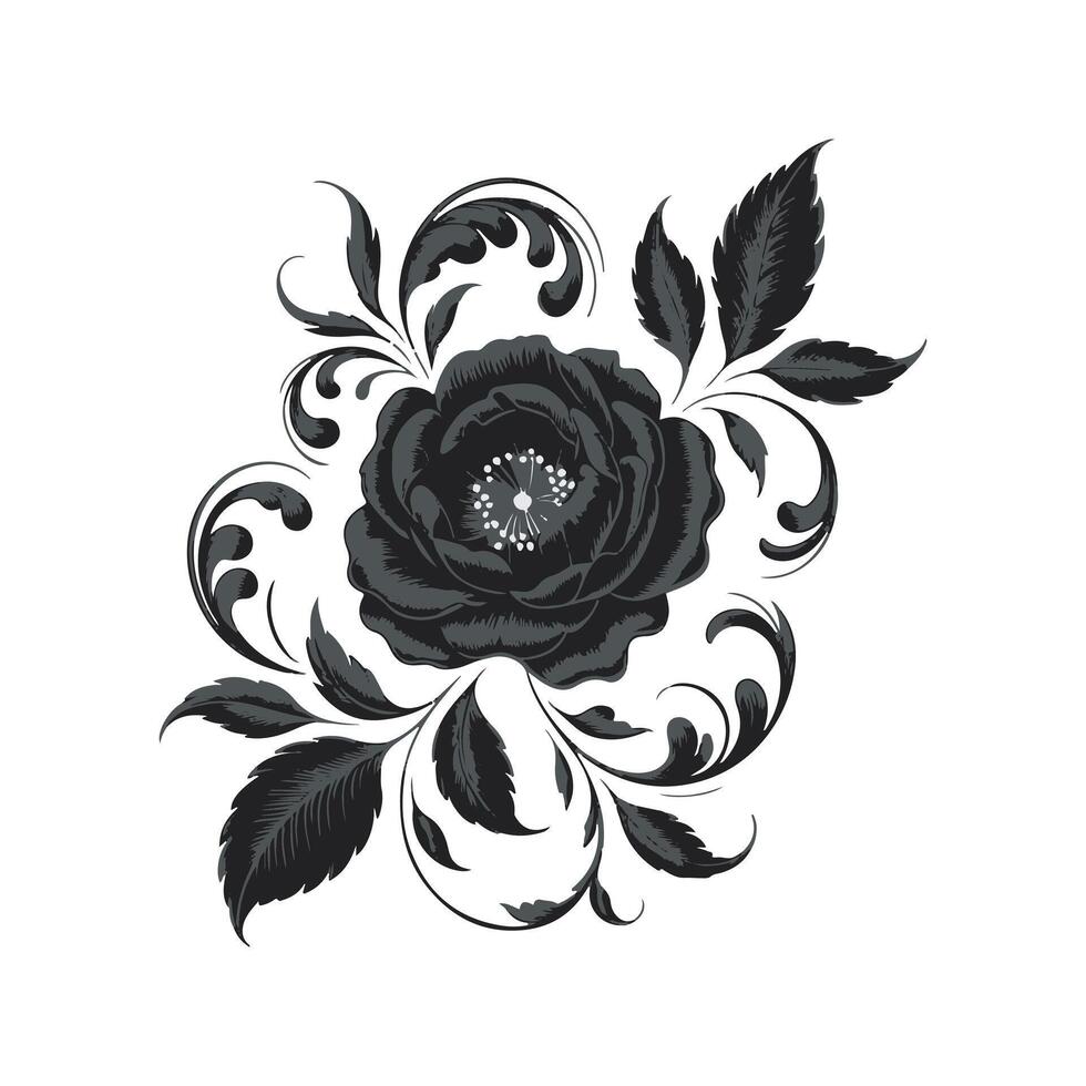 the black rose design vector