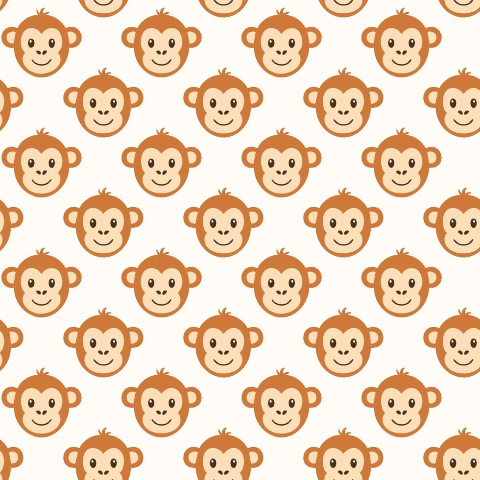 Cute monkey pattern background vector