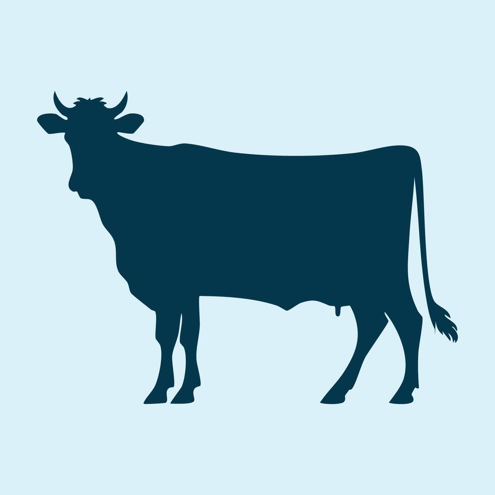 Cow silhouette icon vector