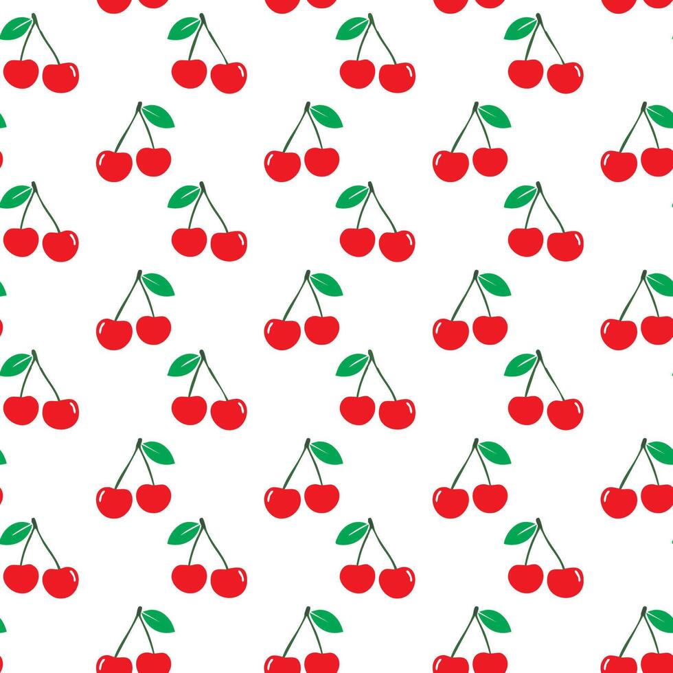 Cherry seamless pattern background design vector