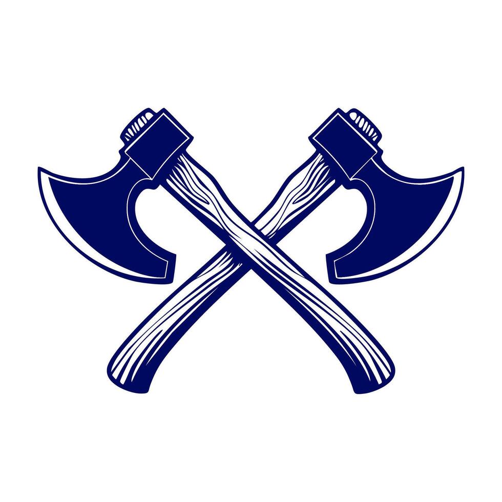 Simple crossed axes silhouette vector
