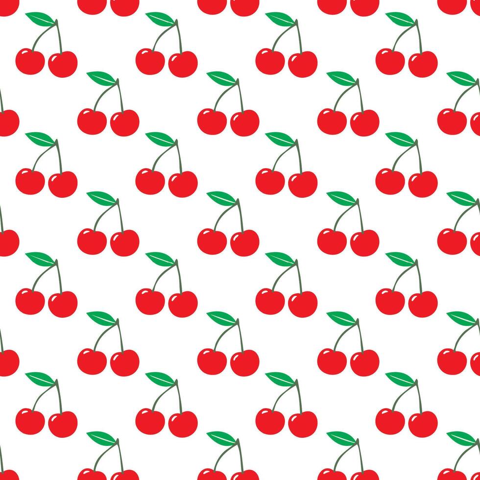 Cherry seamless pattern background illustration vector