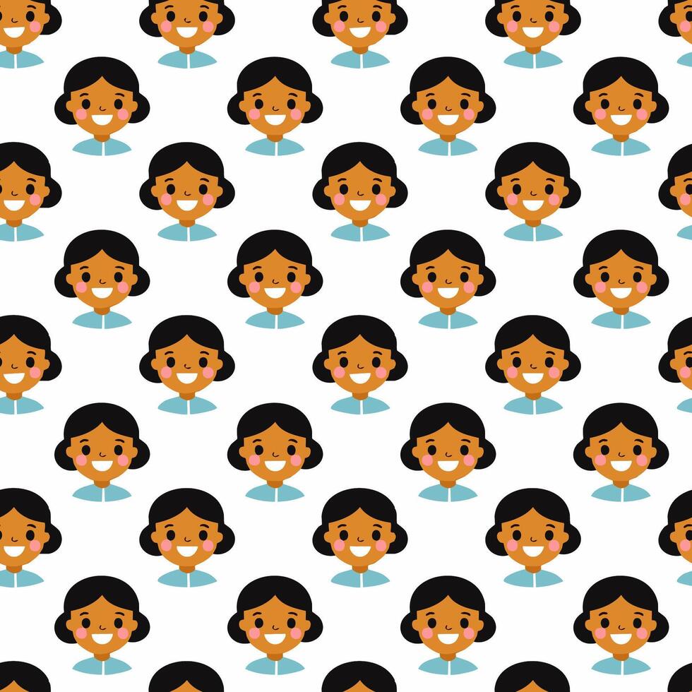 Cute face pattern vector