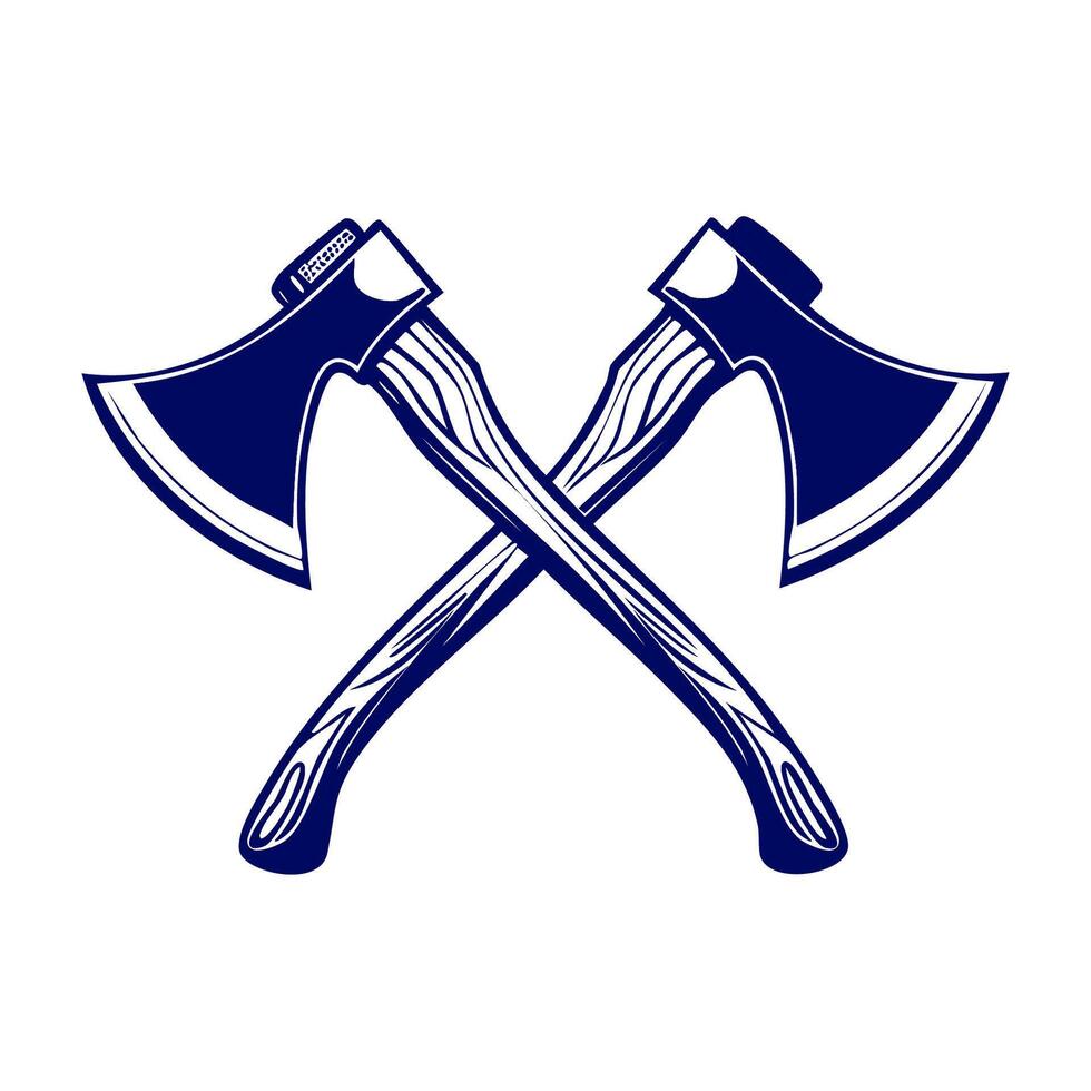 Crossed axes silhouette design minimalist vector