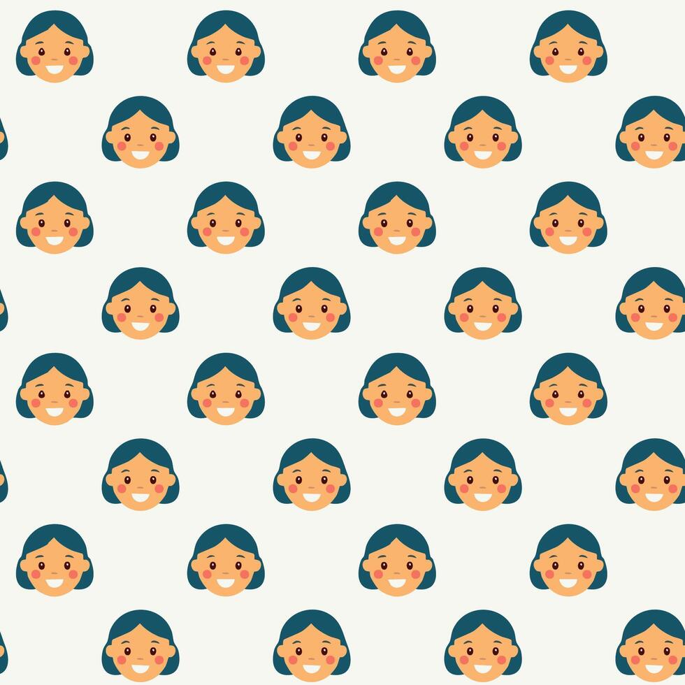 Cute face pattern design vector