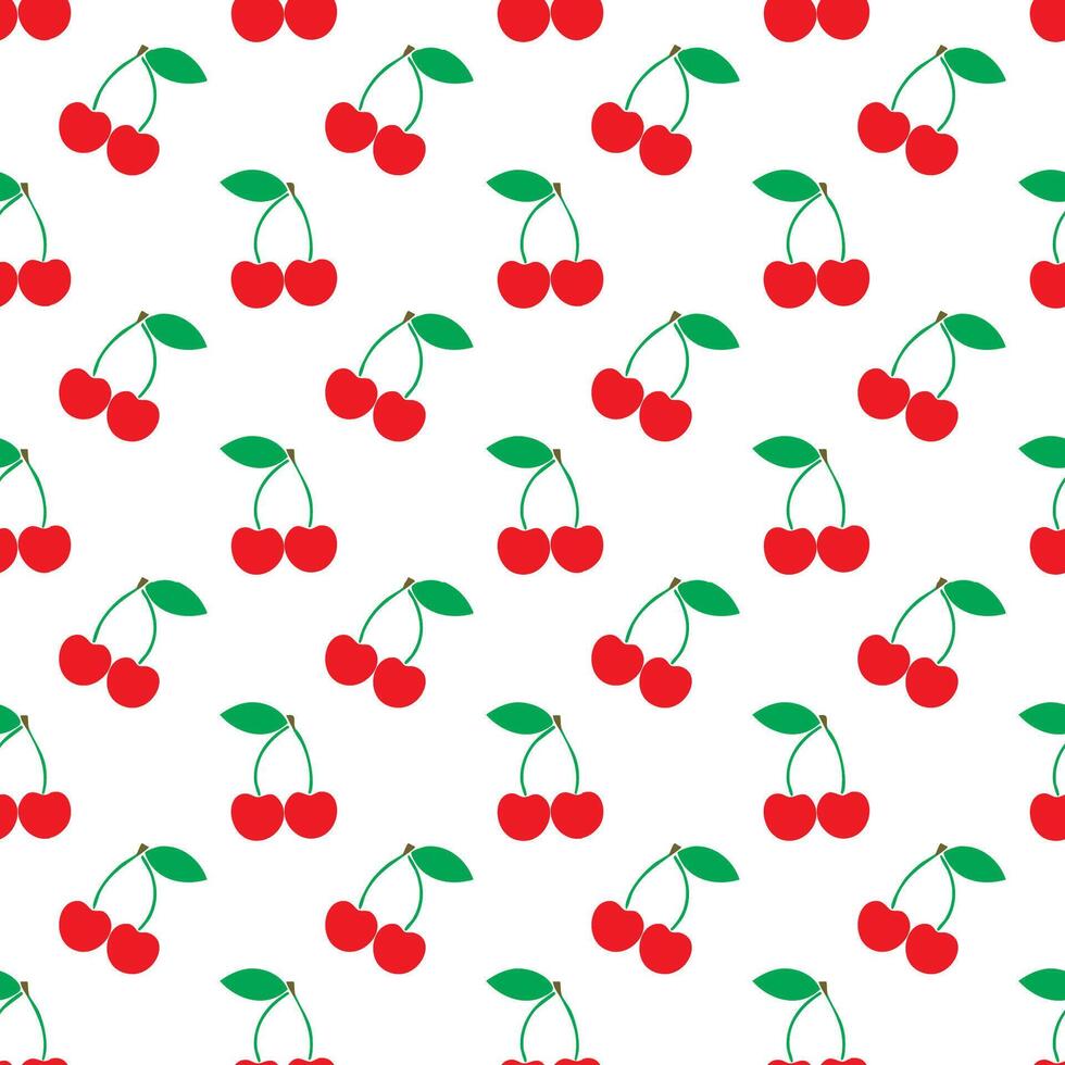 Cherry seamless pattern background vector