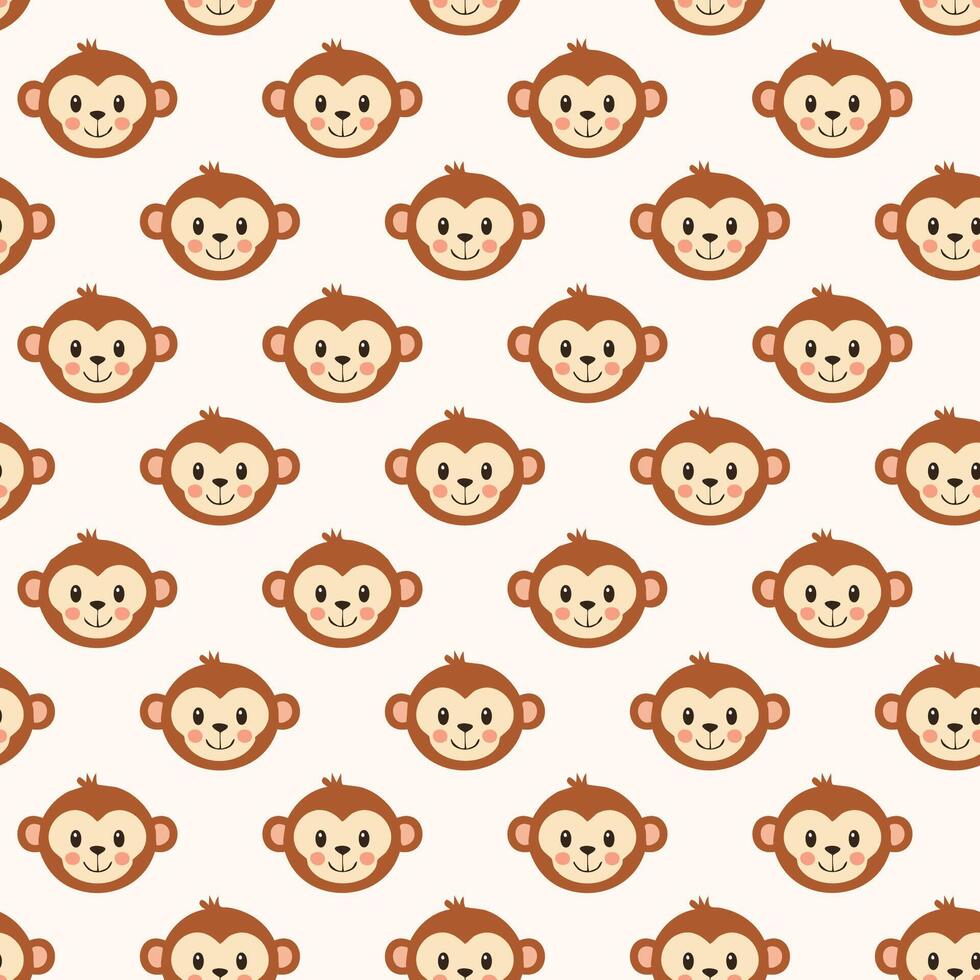 Simple monkey pattern background design vector