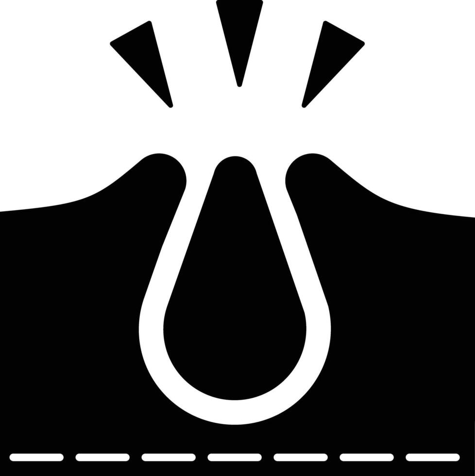 Skin Acne, Blackhead, Acne icon. Pimple and Inflammation Sebum Linear Pictogram. Deep Pustule Skin Problem Outline Icon. black design in trendy style. flat vector