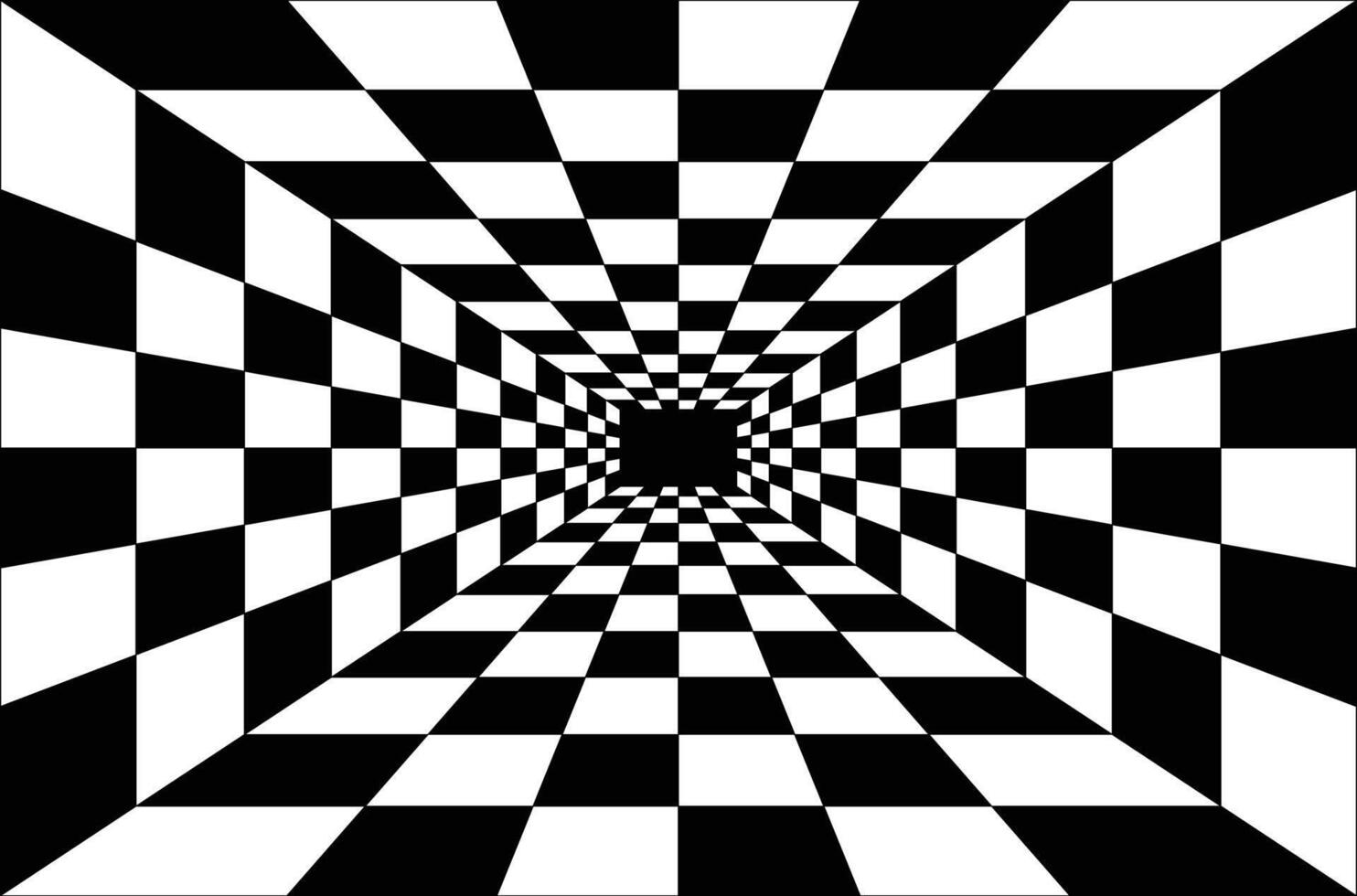 Perspective of black and white squares, Abstract perspective geometric chess background. Perspective Geometric. a black and white checkered pattern. design in trendy style vector