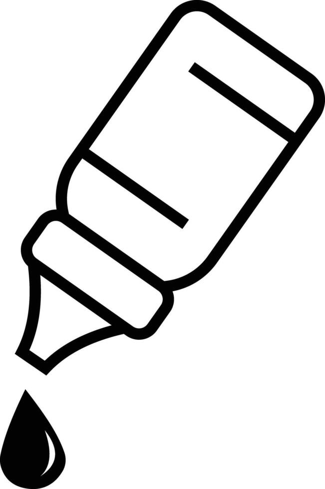 Eye drops bottle icon. The eye drops, collyrium, bottle icon, black outline design. illustration vector