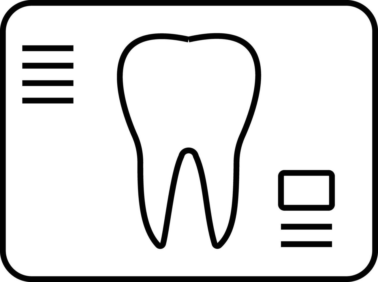 dental x-ray icon.a tooth icon on white background. flat design, illustration outline style design vector