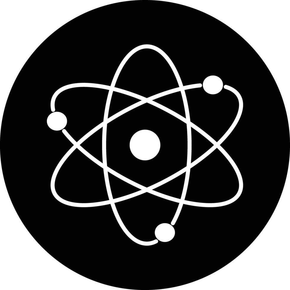 Atom or proton nucleus, science technology, molecular sign symbol .an atom symbol isolated on a white background. illustration vector