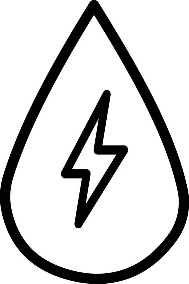 Water energy icon. a black and white drawing of a lightning bolt in a tear. isolated on white background. icon in trendy style vector