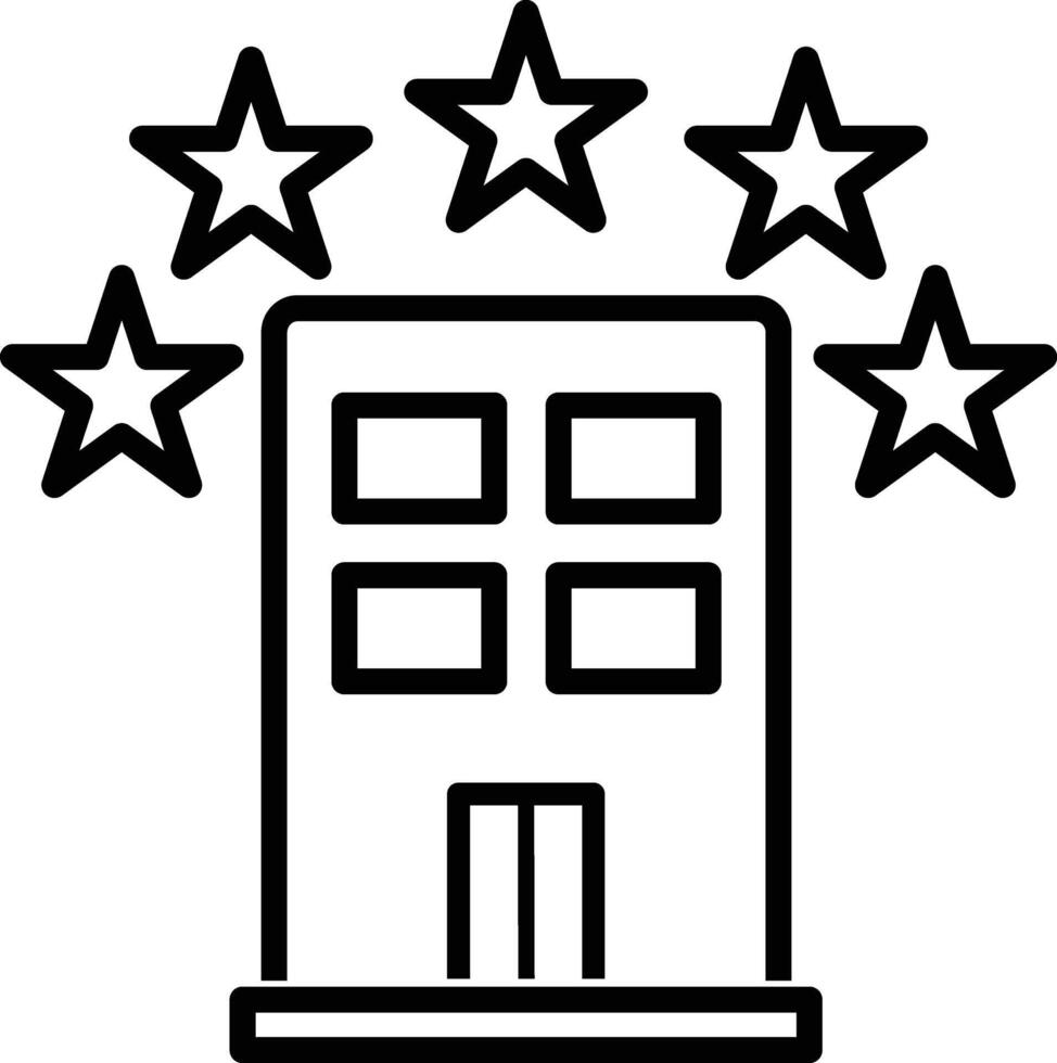Hotel five stars icon. Universal icon for use in web and mobile UI icon, sign, symbol outline line button isolated on white background. flat design in trendy style vector