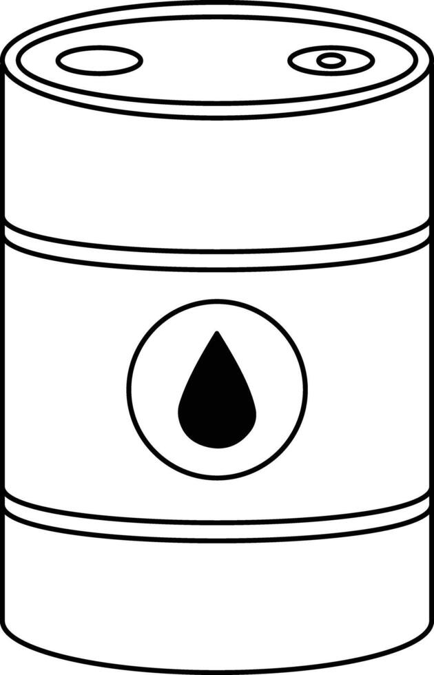 Barrel icon. oil barrel coloring pages. barrel with sign flat icon for apps and websites. outline icon. illustration vector