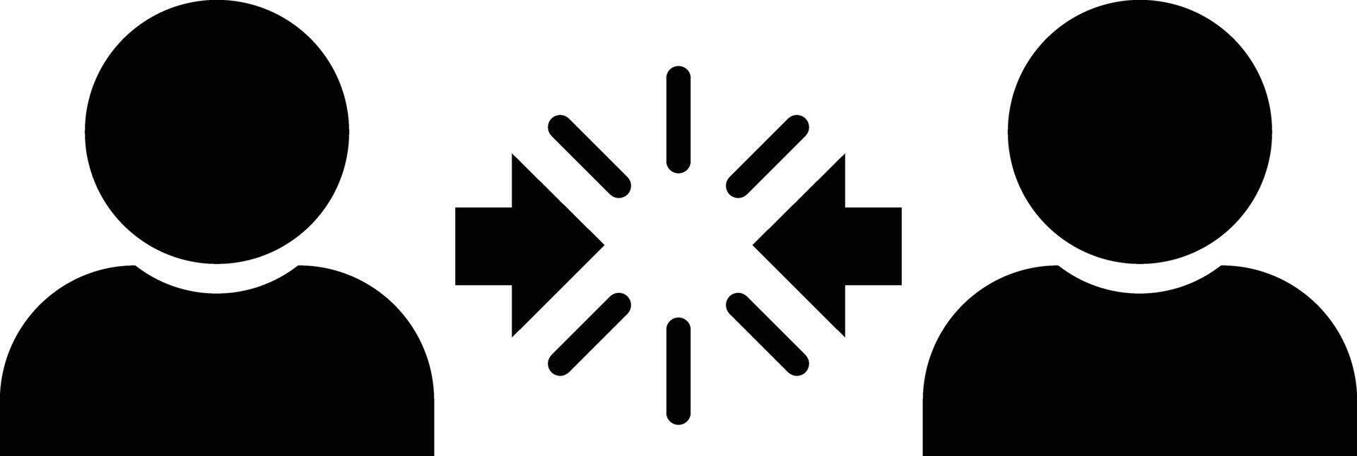 Conflict Resolution icon, symbol isolated on white background, black design in trendy style, illustration vector