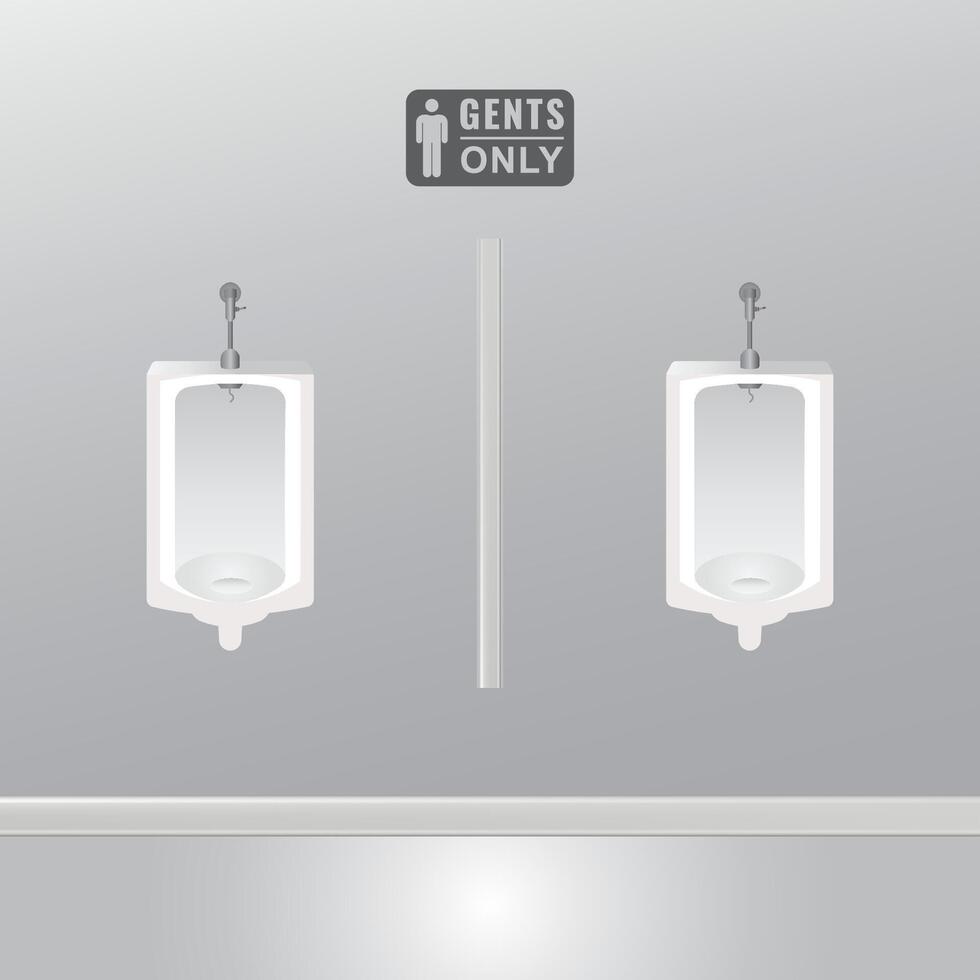 Gents only toilet with urinoir graphic design illustration vector