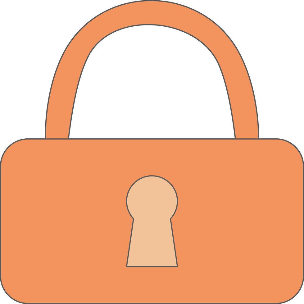Minimalist Security Icon, Orange Key and Lock Representation vector