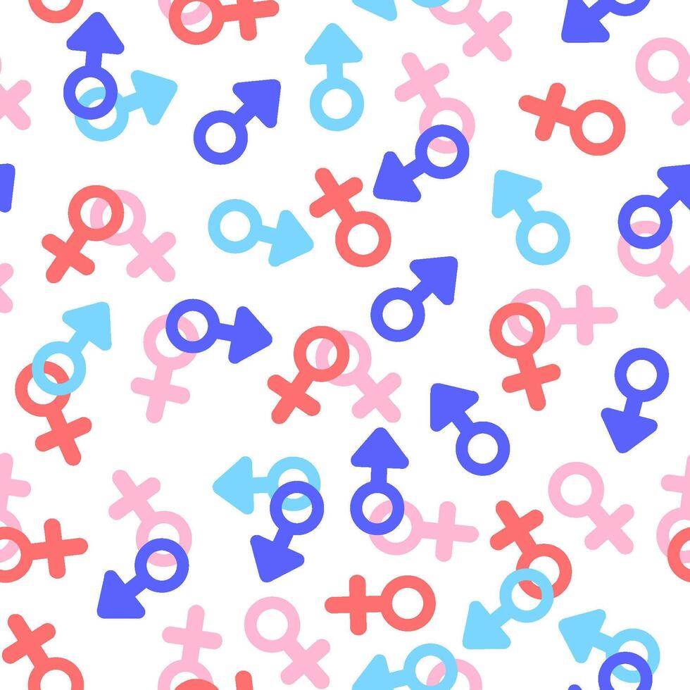 seamless pattern with gender symbols vector