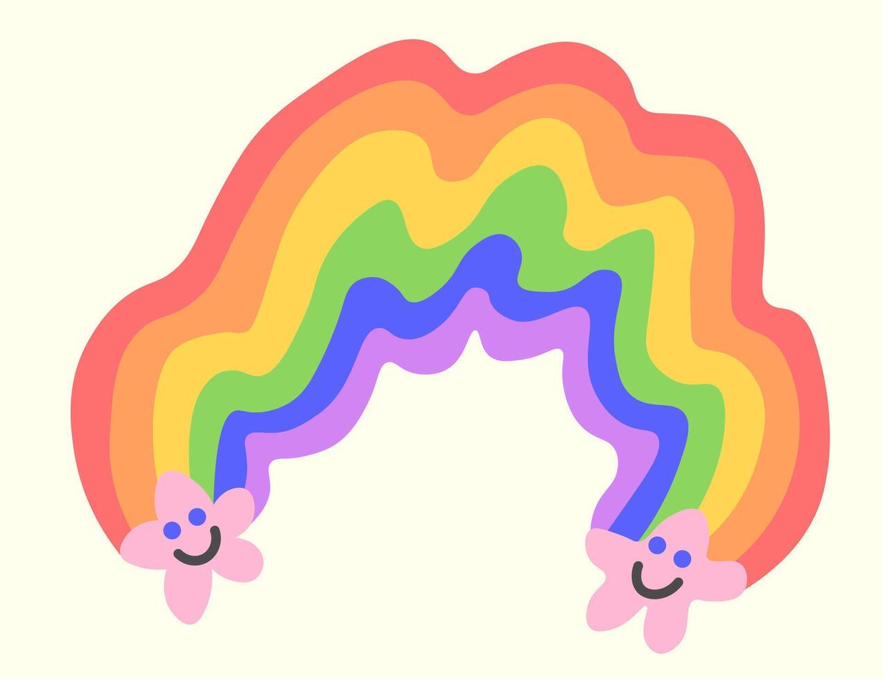 simple rainbow in hand drawn style vector