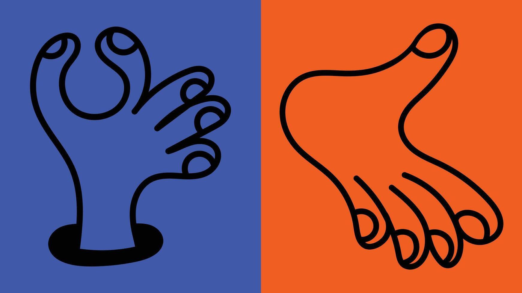 collection of hand gesture doodles in clean, contemporary outline. Decorative minimalist elements for posters and digital use. vector
