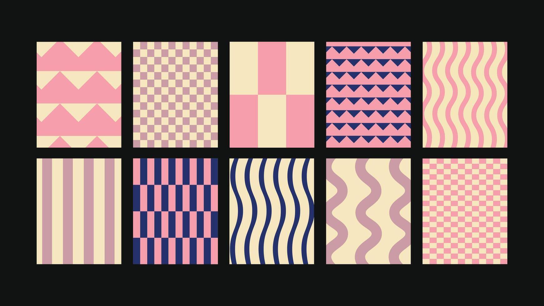 graphic prints and story backgrounds bold Y2K-inspired designs in groovy minimal style with free space for headlines, perfect for Instagram or digital posters. vector