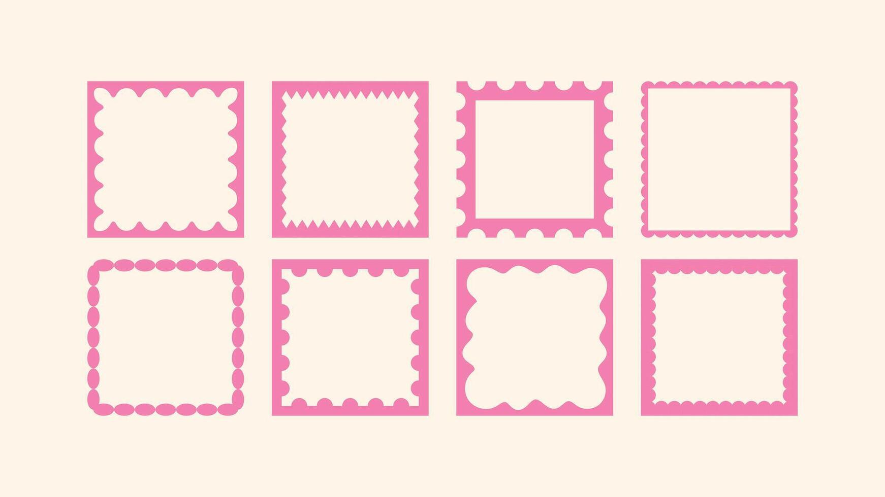 collection of abstract square frames in hand-drawn cut-out style, perfect for logo templates, prints, and modern decorative design. vector