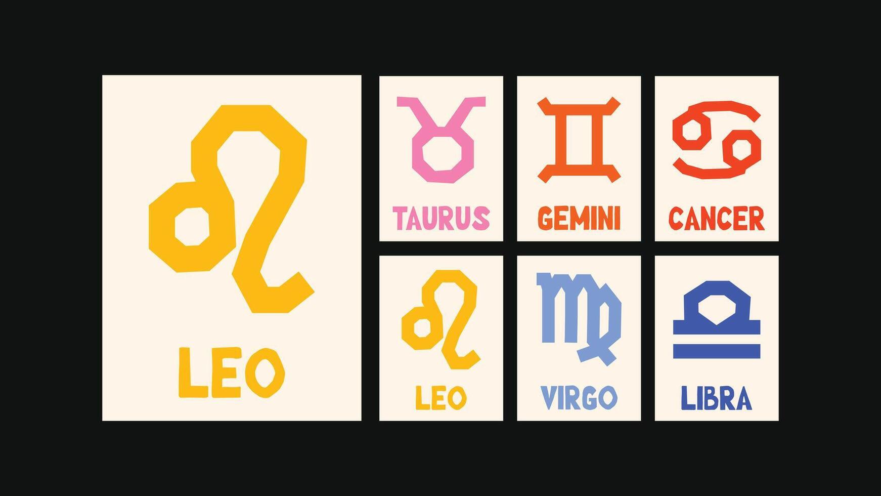 zodiac calendar for year vector