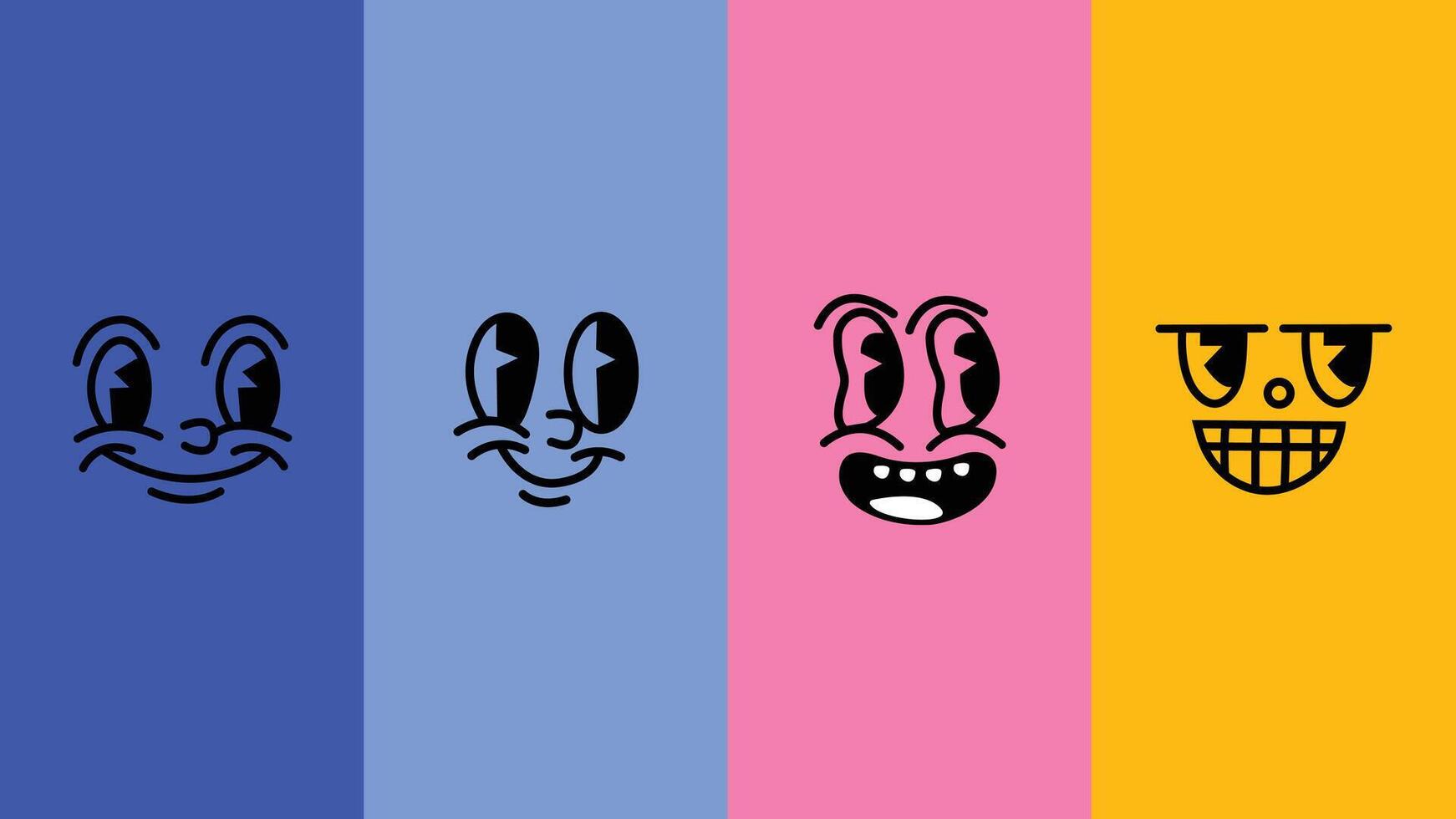 Set of diverse cartoon faces showing hand gestures and emotions. Flat colorful avatars in playful doodle style ideal for social interaction, feelings, and psychology themes. vector