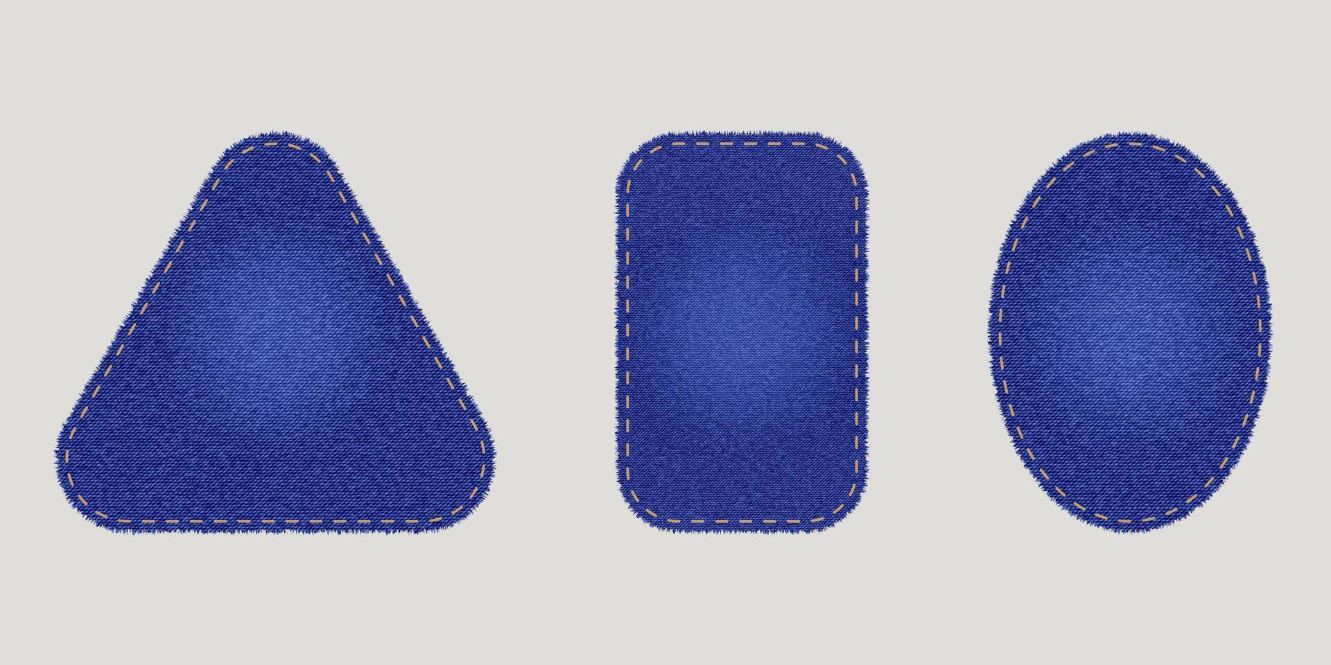 Collection of jeans patches vector