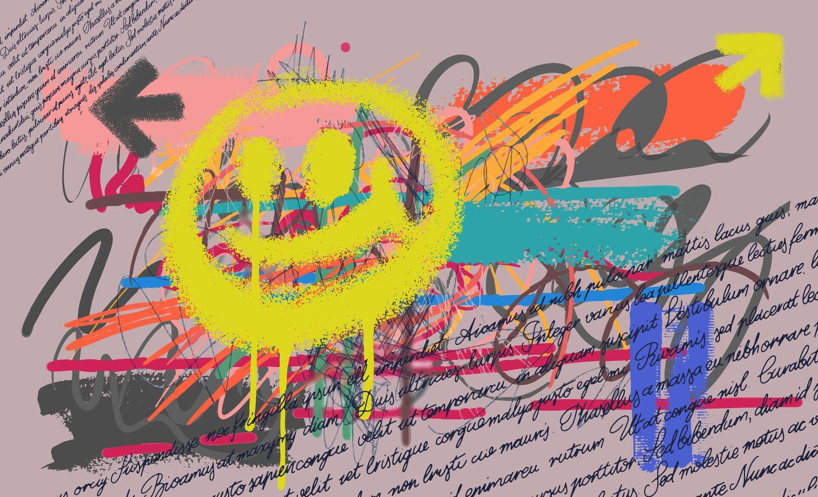 Scribble doodle background . Inscription handwriting modern crazy print. Poster grunge cursive calligraphy note page, abstract trendy script ink texture. Grunge scribble pattern text. vector