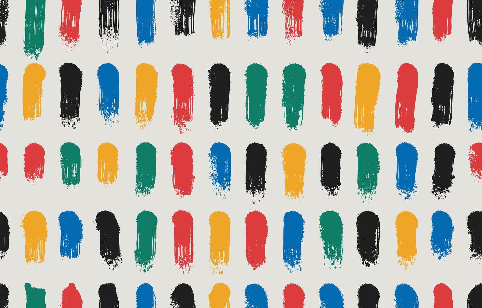 Seamless pattern short brush stroke. Hand drawn funky naive banner design with regular vertical dashes. rough grunge thick paint lines texture. Grunge playful brush strokes, wrapping paper, box vector
