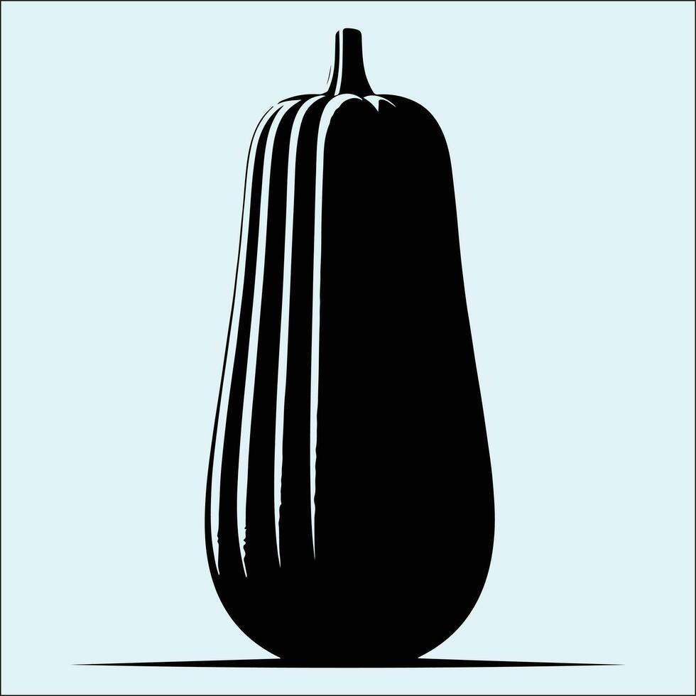 Autumn Harvest Acorn Squash Silhouette for Nature Food Themes vector