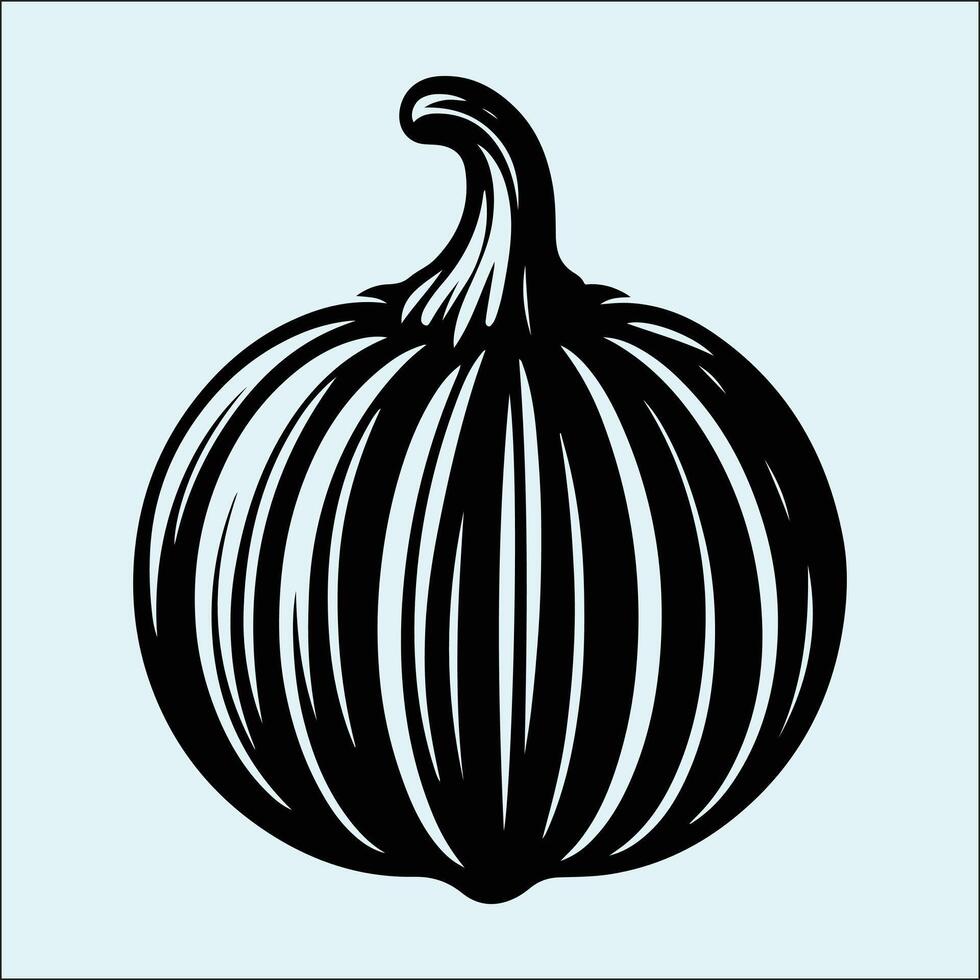 Acorn Squash Silhouette Outline for Agriculture and Harvest Theme vector